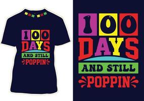 100 Tage Schul-T-Shirt-Design vektor