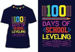 100 Tage Schul-T-Shirt-Design vektor