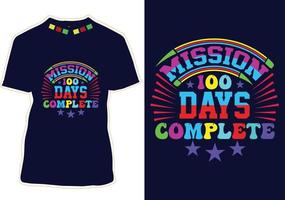 100 Tage Schul-T-Shirt-Design vektor