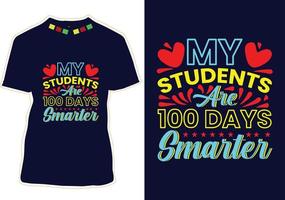 100 Tage Schul-T-Shirt-Design vektor