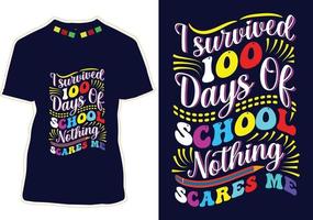 100 Tage Schul-T-Shirt-Design vektor