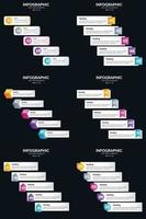 Vektor 6 Infografiken Pack Präsentationsfolie Vorlage 5 Schritte Zyklusdiagramme und Zeitleisten