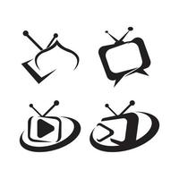 flaches Symbol für das Design des TV-Logos vektor