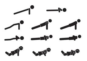 Push-up-Icon-Set vektor