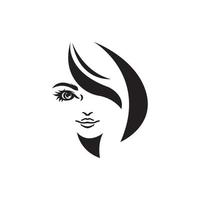 kvinna ansikte ikon logotyp vektor design mall