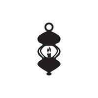 fanoos lykta bakgrund islam logotyp enkel vektor ikon illustration