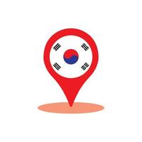 koreanisches Flaggenlogo in Kartenform, Vektorillustrationssymbol vektor