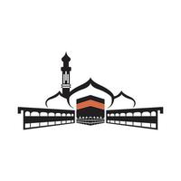 kaaba vektor ikon. de mecka av dyrkan för muslimer, logotyp design