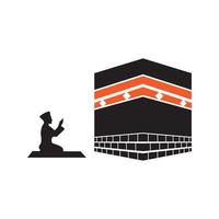 Kaaba-Vektorsymbol. das mekka der anbetung für muslime, logo-design vektor