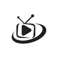 flaches Symbol für das Design des TV-Logos vektor