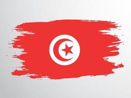 tunisien flagga målad med en borsta vektor