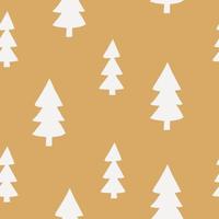 Weihnachtsbaum nahtlose Muster handgezeichnet im Doodle-Stil. silhouette, einfach, minimalismus, monochrom, skandinavisch. Tapeten, Packpapier, Textilhintergrund vektor