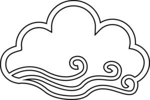 moln med vind väder ikon. vektor