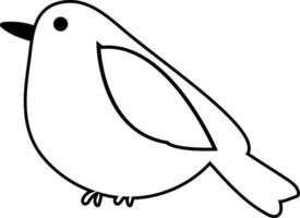 Vogel schwarz mit Flügeln Symbolzeichnung. vektor