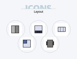 Layoutlinie gefüllt Icon Pack 5 Icon Design. . vektor