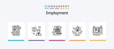 sysselsättning linje 5 ikon packa Inklusive Välj jobb. jobb. portfölj. sysselsättning. möte. kreativ ikoner design vektor