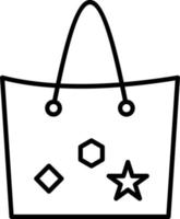 Tasche mit Tags Liniensymbol vektor