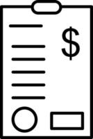 Symbol für die Linie der Dollarscheine vektor
