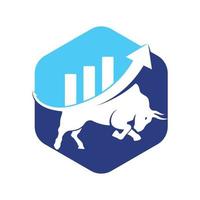 Stier mit Chart-Bar-Logo-Design. Finanzvektor-Logo-Design. vektor