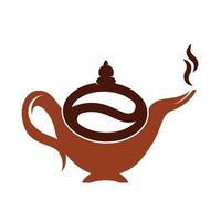 Symbolvorlage für das Design des Kaffeekessel-Logos. Designvektor für Kaffeekannen. vektor
