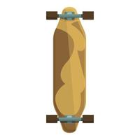 Retro-Longboard mit Cartoon-Vektor. Form Ausrüstung vektor