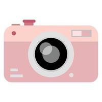 Foto kamera, söt rosa kamera. vektor