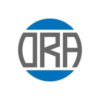 Ora-Brief-Logo-Design auf weißem Hintergrund. Ora kreatives Initialen-Kreis-Logo-Konzept. oder Briefgestaltung. vektor