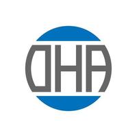 Oha-Brief-Logo-Design auf weißem Hintergrund. Oha kreative Initialen Kreis Logo-Konzept. Oha Briefgestaltung. vektor