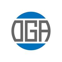 oga-Buchstaben-Logo-Design auf weißem Hintergrund. oga kreative Initialen Kreis Logo-Konzept. oga Briefgestaltung. vektor