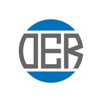 Oer-Brief-Logo-Design auf weißem Hintergrund. oer kreative Initialen Kreis Logo-Konzept. oer Briefgestaltung. vektor