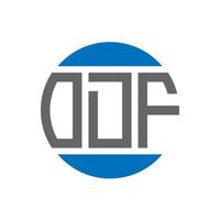 ODF-Brief-Logo-Design auf weißem Hintergrund. odf kreative Initialen Kreis Logo-Konzept. odf Briefgestaltung. vektor