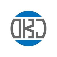 Okj-Brief-Logo-Design auf weißem Hintergrund. okj kreative initialen kreis logokonzept. okj Briefgestaltung. vektor