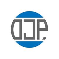 ojp-Brief-Logo-Design auf weißem Hintergrund. ojp kreative Initialen Kreis Logo-Konzept. ojp Briefgestaltung. vektor