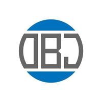 obj-Buchstaben-Logo-Design auf weißem Hintergrund. obj kreative Initialen Kreis Logo-Konzept. obj Briefgestaltung. vektor