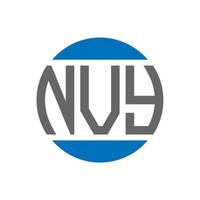 nvy-Brief-Logo-Design auf weißem Hintergrund. nvy kreative Initialen Kreis Logo-Konzept. nvy Briefdesign. vektor