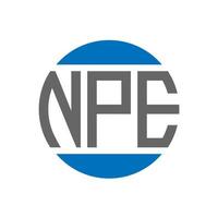 npe-Buchstaben-Logo-Design auf weißem Hintergrund. npe kreative initialen kreis logokonzept. npe Briefgestaltung. vektor