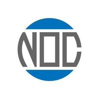 Noc-Brief-Logo-Design auf weißem Hintergrund. noc creative initials circle logo-konzept. Noc-Buchstaben-Design. vektor