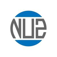 Nuz-Brief-Logo-Design auf weißem Hintergrund. nuz creative initials circle logo-konzept. Nuz-Buchstaben-Design. vektor