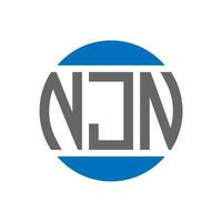 njn-Brief-Logo-Design auf weißem Hintergrund. njn kreative initialen kreis logokonzept. njn Briefgestaltung. vektor