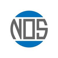 nos-Brief-Logo-Design auf weißem Hintergrund. nos creative initials circle logo-konzept. nein Briefgestaltung. vektor