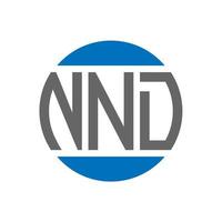 nnd-Buchstaben-Logo-Design auf weißem Hintergrund. nd kreative initialen kreis logo-konzept. nnd Briefgestaltung. vektor