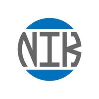nik-brief-logo-design auf weißem hintergrund. nik creative initials circle logo-konzept. Nik-Buchstaben-Design. vektor