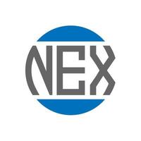 nex-Buchstaben-Logo-Design auf weißem Hintergrund. nex kreatives Initialen-Kreis-Logo-Konzept. nächste Briefgestaltung. vektor
