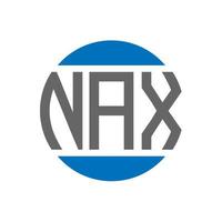 Nax-Brief-Logo-Design auf weißem Hintergrund. nax creative initials circle logo-konzept. Nax-Brief-Design. vektor