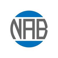 nab-Buchstaben-Logo-Design auf weißem Hintergrund. nab kreative Initialen Kreis Logo-Konzept. nab Briefgestaltung. vektor