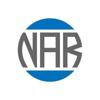 nar-Buchstaben-Logo-Design auf weißem Hintergrund. nar kreative initialen kreis logo-konzept. nar Briefgestaltung. vektor