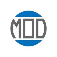 Moo-Brief-Logo-Design auf weißem Hintergrund. moo kreative Initialen Kreis Logo-Konzept. Moo-Buchstaben-Design. vektor