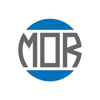 mor-Brief-Logo-Design auf weißem Hintergrund. mehr kreative Initialen Kreis Logo-Konzept. mehr Briefgestaltung. vektor