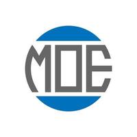 Moe-Brief-Logo-Design auf weißem Hintergrund. moe kreative initialen kreis logokonzept. Moe-Buchstaben-Design. vektor
