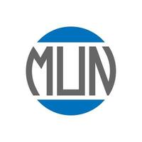 mun-Brief-Logo-Design auf weißem Hintergrund. Mun kreative Initialen Kreis Logokonzept. mun Briefgestaltung. vektor